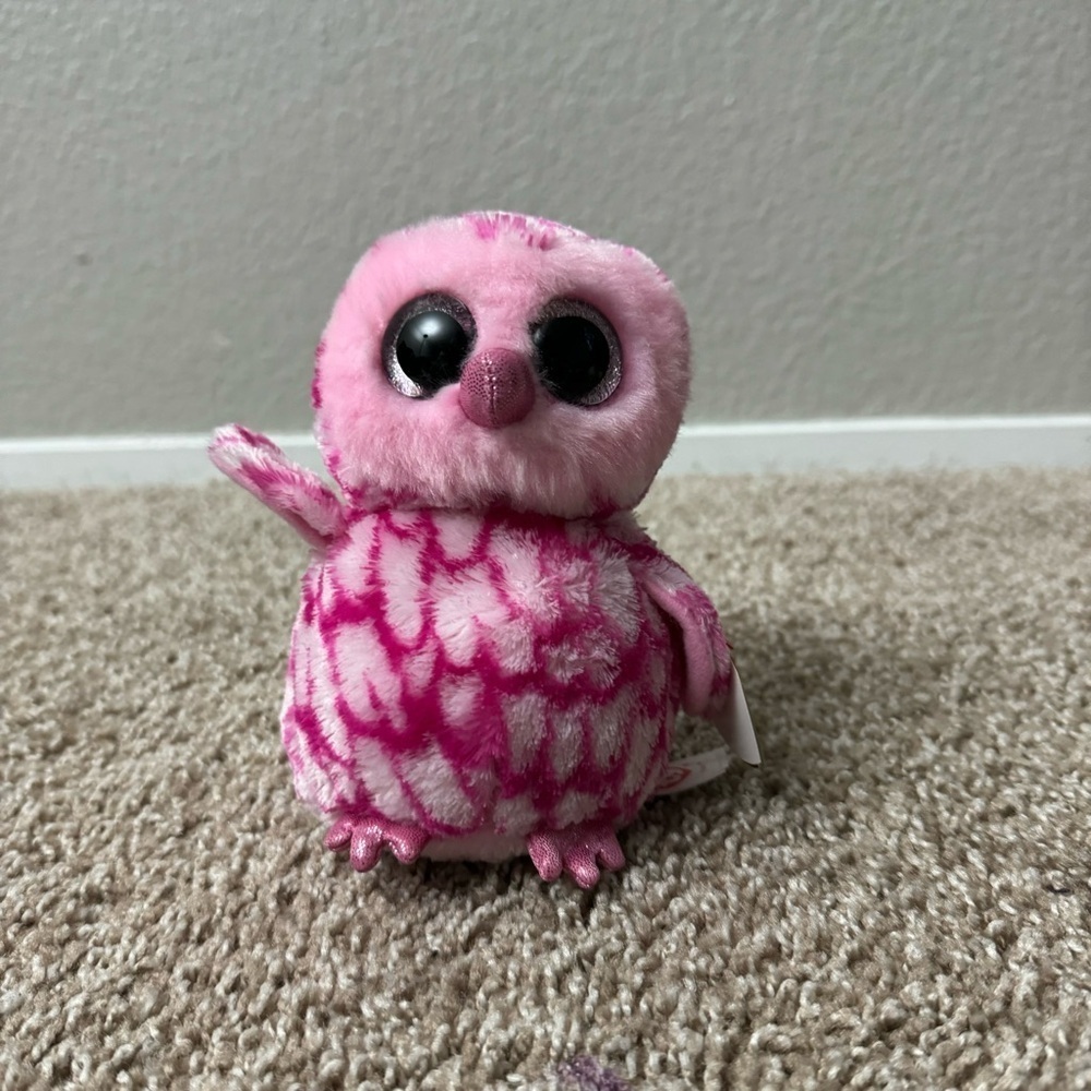 Ty Beanie Boos Pinky the Valentines Owl NWT